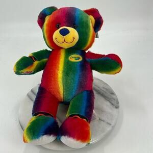 NWT Build A Bear Workshop 2021 Crayola Teddy Cub 16" Plush Rainbow Stripes